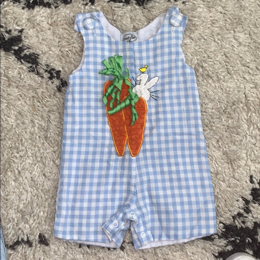 Mud Pie Baby Blue and White Checked Jumper